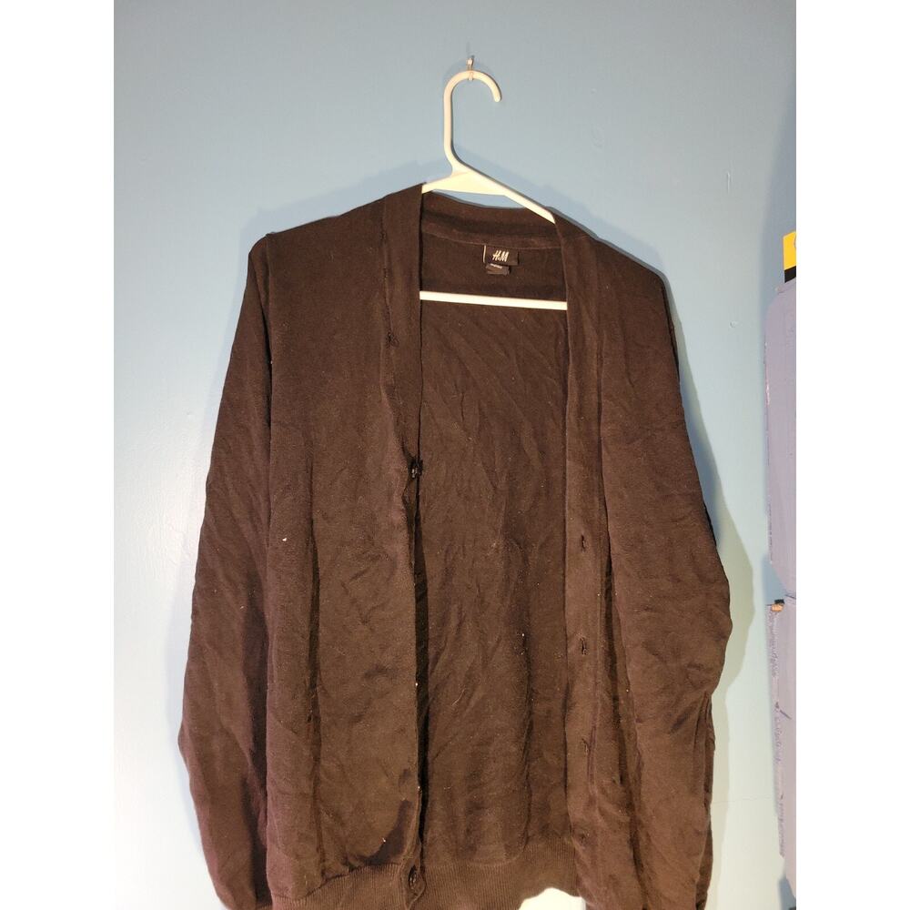 H&M Womens Black Button Up Cardigan Sweater Size L